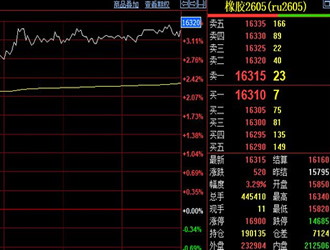 天然胶期货收盘价格突破16300元