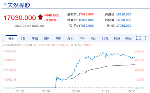 沪胶期货市场强劲反弹 主力合约资金流入超13亿